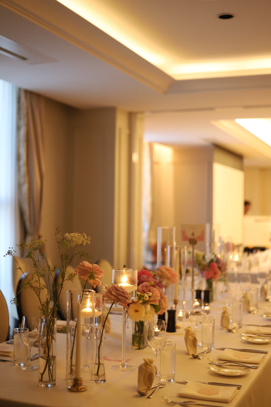 Set of Stem Cylinder with floating candle