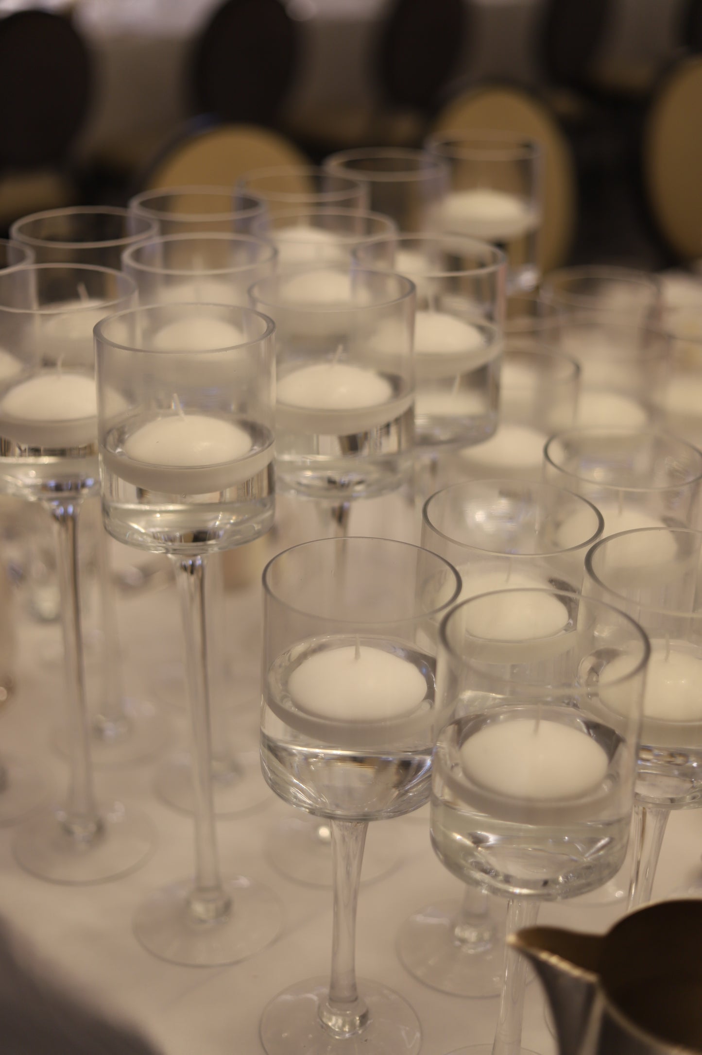 Set of Stem Cylinder with floating candle