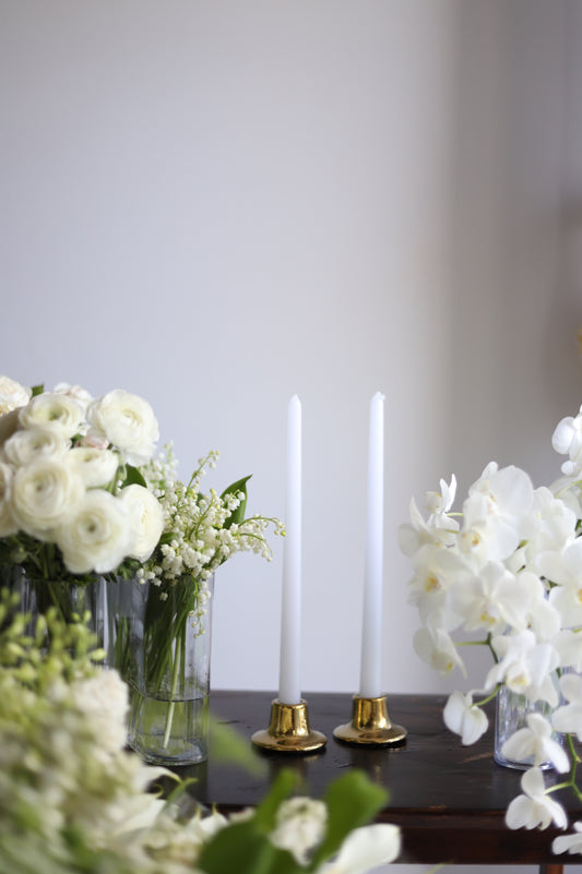 Ceramic Candle Holder Set 2 - Gold