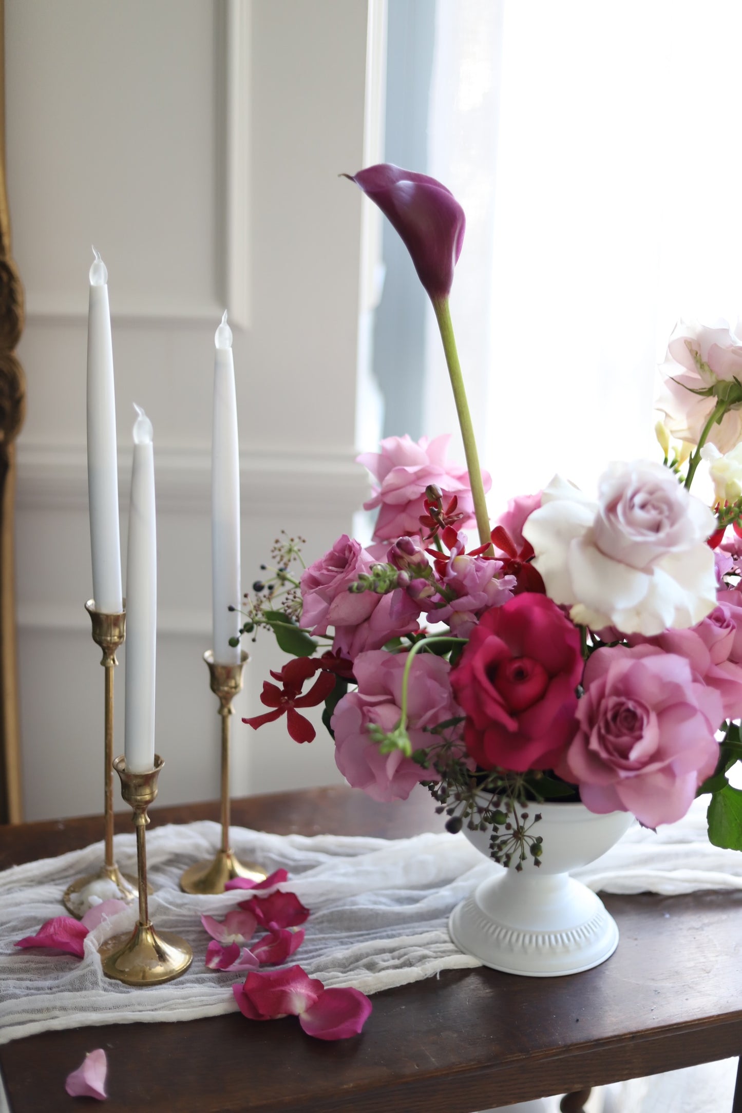 LED taper candle +  holder